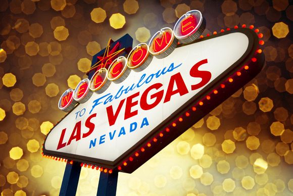 Las Vegas Sign in Gold