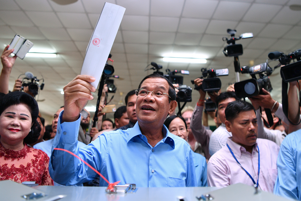 Hun Sen’s party claims clean sweep of election |