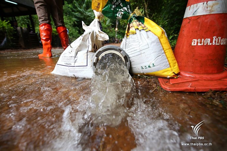 Water continues to be drained out of cave