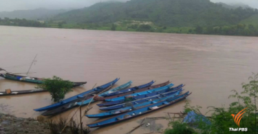 Mekong River in Nakhon Phanom receding |