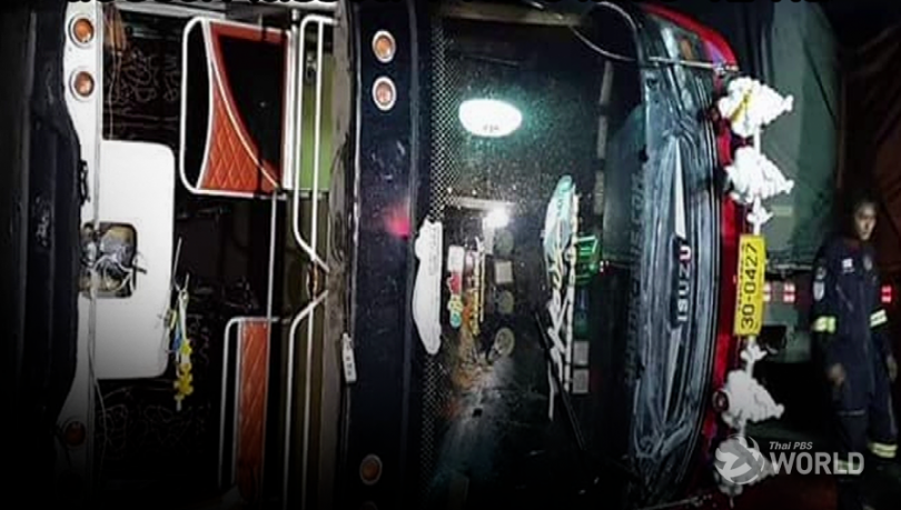 Myanmar worker dead, 12 injured in bus accident in Tak  |