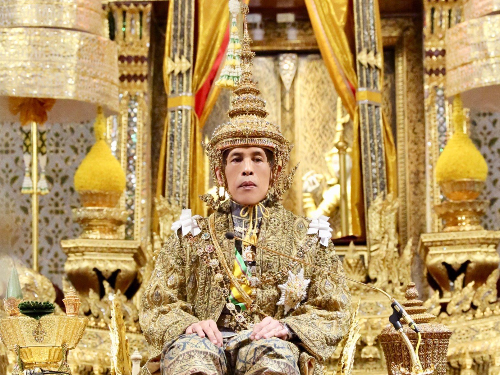 Thai King Vajiralongkorn crowned at start of three day ceremony which transforms him into living god