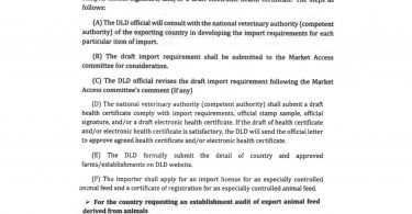 A Brief Procedure for import of animal feed derived from animals Into the Kingdom of Thailand