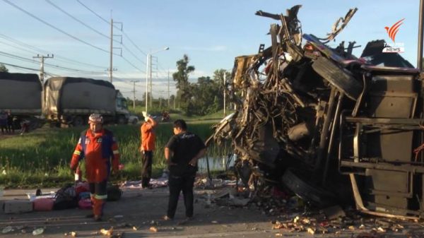 7 Thai tourists killed and 40 injured in road accident in Nakhon Ratchasima