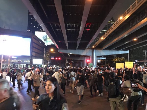 Anti-establishment demonstrators rally at German Embassy in Bangkok