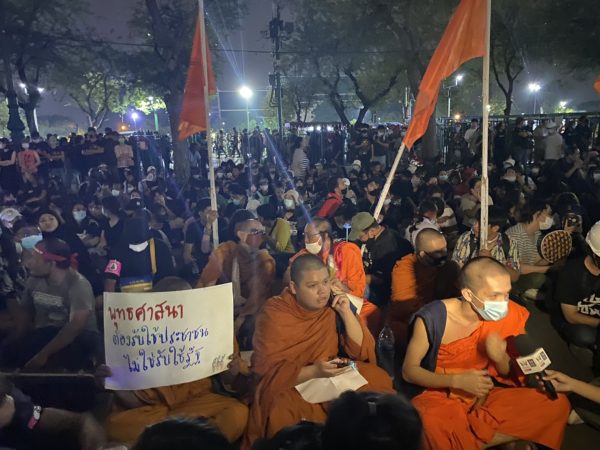 Monks and novices barred from joining the protest