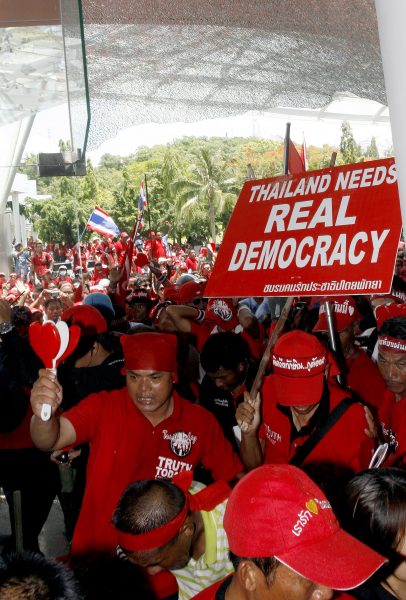 Protesters’ relationship with red shirts gets more complicated