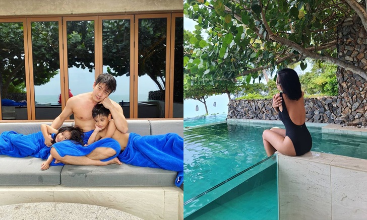 “โอปอล์-หมอโอ๊ค” หุ่นแซ่บแพ็คคู่ แม่ใส่ชุดว่ายน้ำโชว์เอวคอด