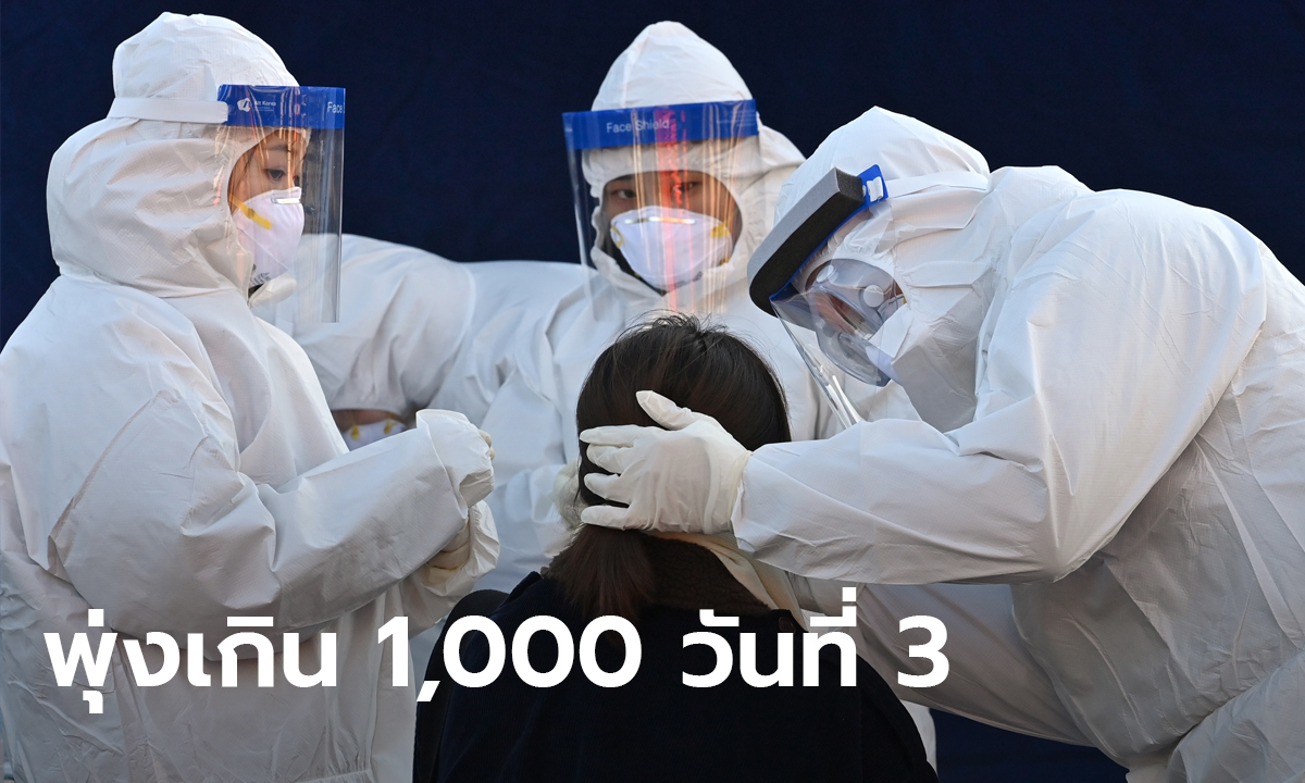เกาหลีใต้ติดโควิดเกิน 1,000 คน วันที่ 3 ติดต่อกัน เล็งใช้มาตรการแรงสุดหวังคุมโรค