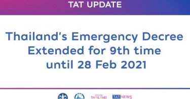 Thailand extends the emergency decree for the ninth time until 28 February 2021 to curb COVID-19