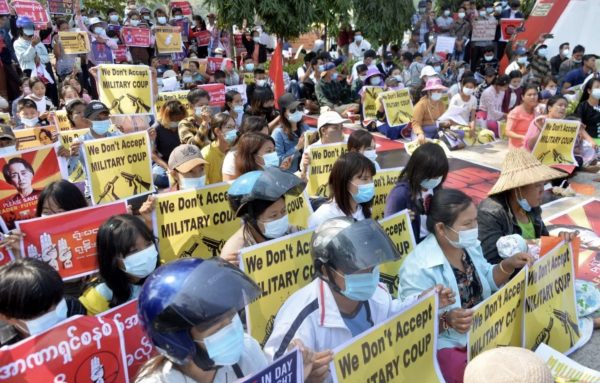 Myanmar junta cuts internet as troops fire to break up protest