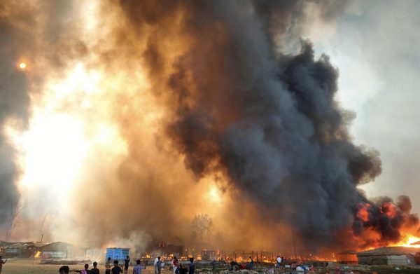 Several dead, thousands of homes burn as fire sweeps Rohingya camp: witnesses