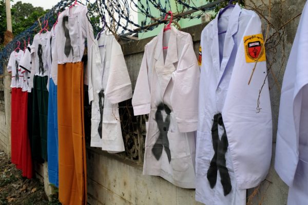 Myanmar military shoots at protesting medical workers