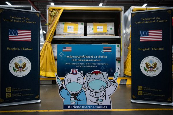 First batch of Pfizer-BioNTech vaccines donated by US government arrives in Thailand