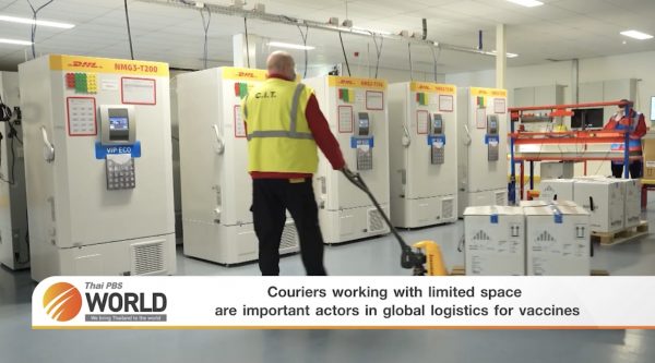 Couriers working with limited space are important actors in global logistics for vaccines