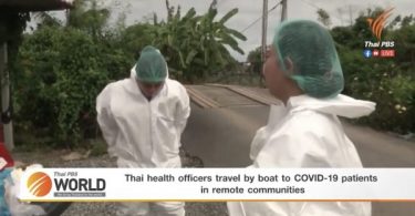 Thai health officers travel by boat to COVID-19 patients in remote communities