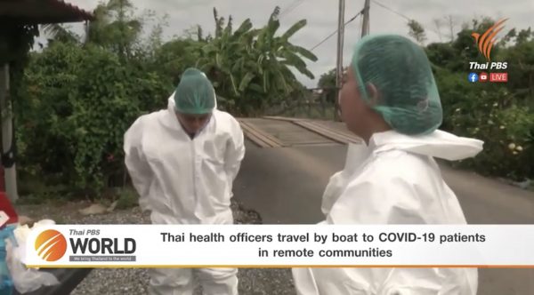 Thai health officers travel by boat to COVID-19 patients in remote communities