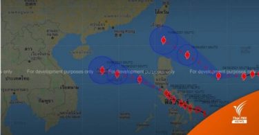 Rain forecast from monsoon trough, approaching tropical storm Conson