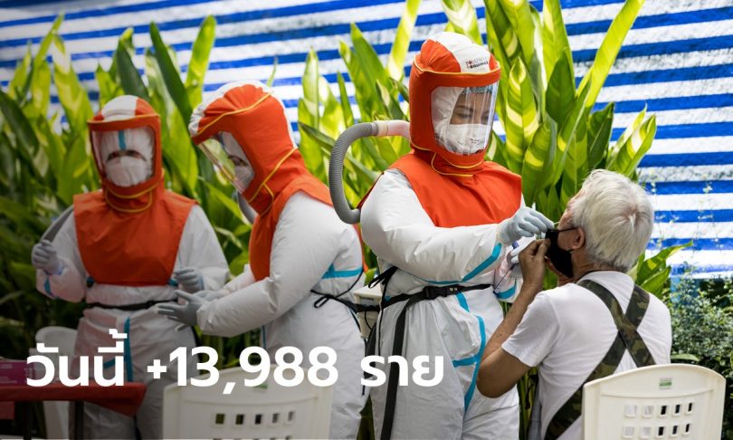 โควิดวันนี้ ติดเชื้อเพิ่ม 13,988 ราย เสียชีวิต 187 ราย หายป่วย 17,284 ราย